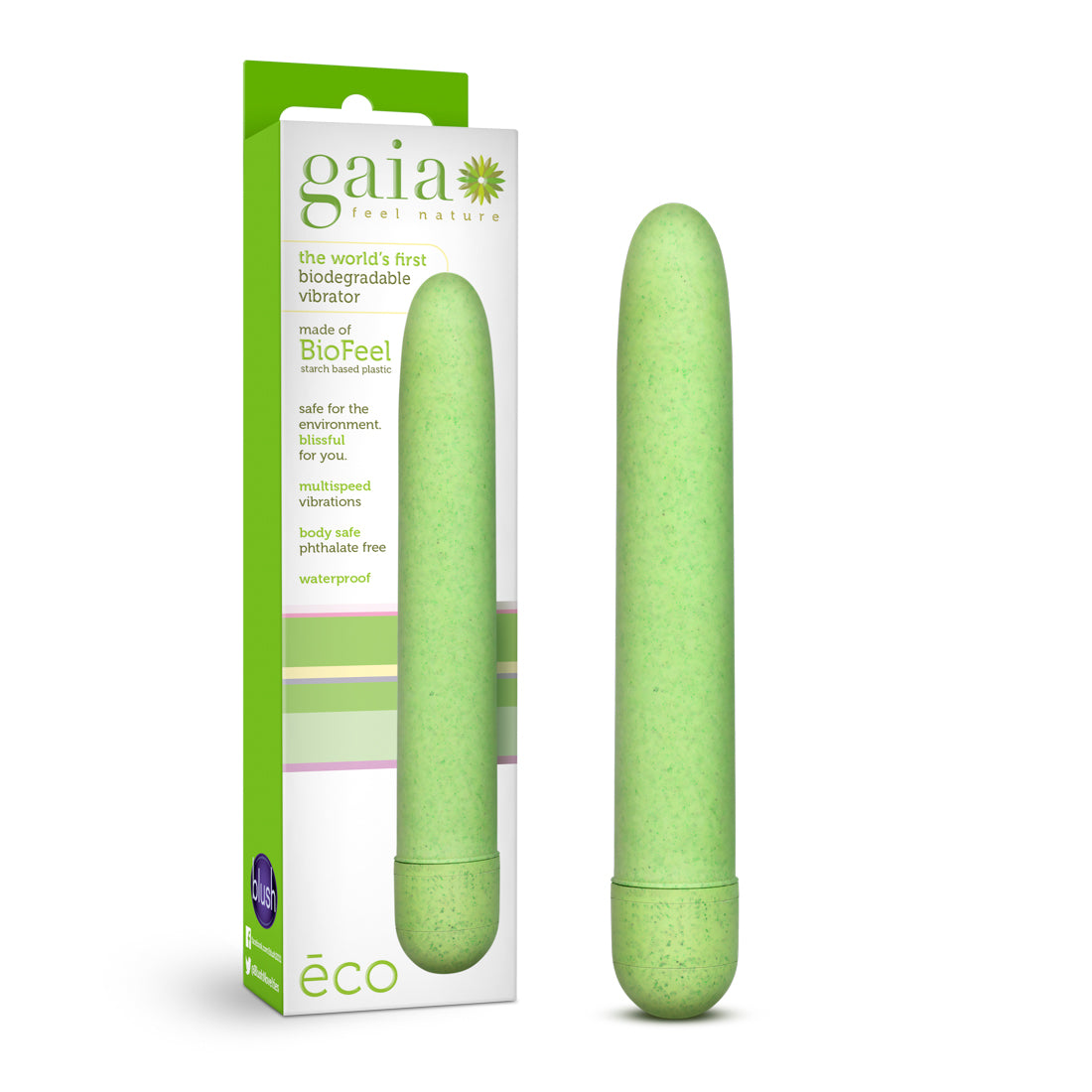 Blush Gaia Eco Biodegradable Vibrator - Green - Multi-Speed