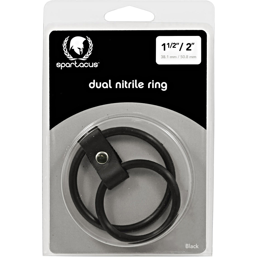 Spartacus Nitrile Dual Cock Ring – Black – Phthalate Free
