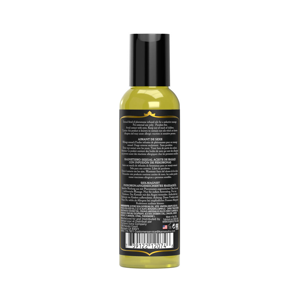 Kama Sutra Leather Sex Magnet Massage Oil – 2oz – Leather and Cedar Scent