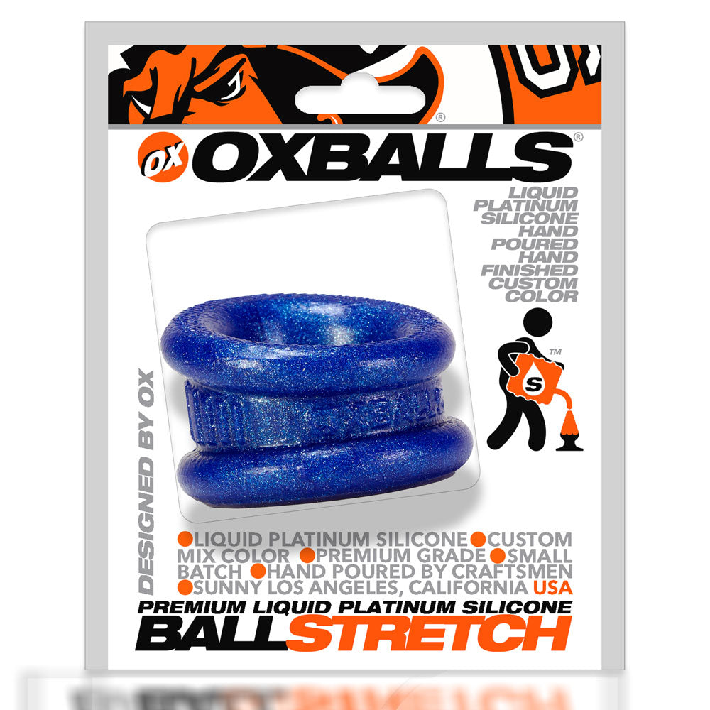 Oxballs Neo 1.25 Inch Short Ball Stretcher - Blue Silicone