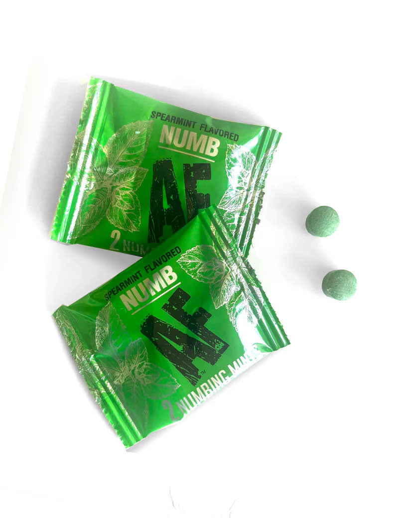 Numb Af - Spearmint Flavored Numbing Mints - Display - 100 Pcs