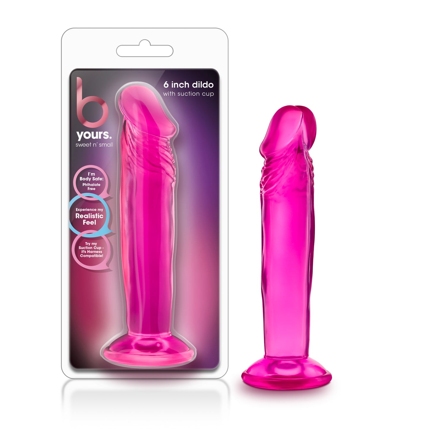 Blush B Yours Sweet n' Small 6 Inch Dildo with Suction Cup - Pink