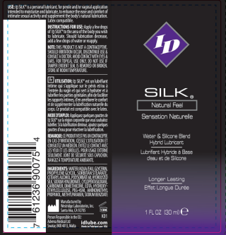 ID Silk Silicone and Water Blend Lubricant – 1 Oz – Water-Based and Silicone Blend