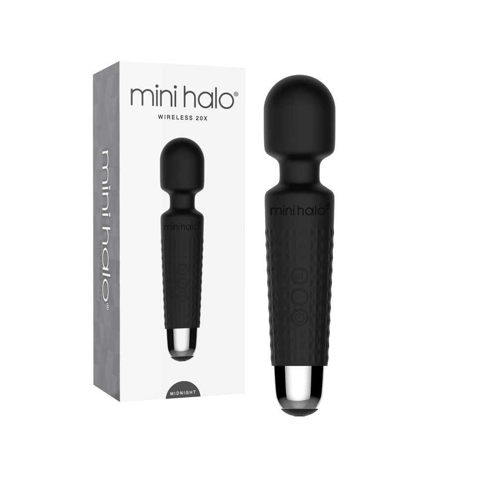 Viben Mini Halo Midnight Rechargeable Wand Massager - Black