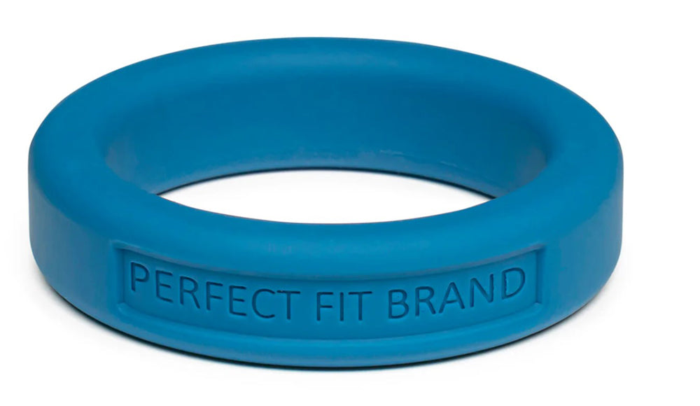 Perfect Fit Hefty Silicone-TPR Blend Penis Ring, 1.4-Inch Diameter – Blue