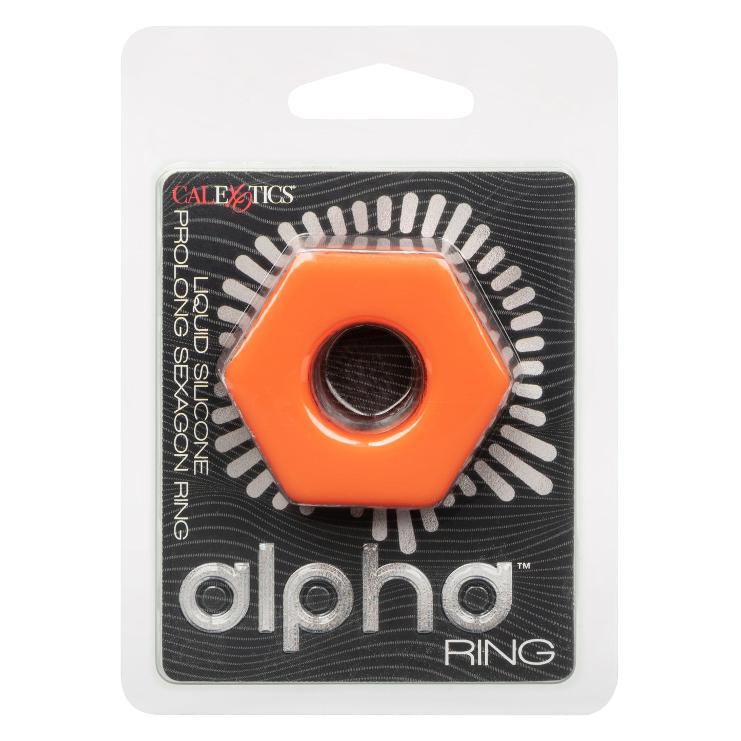 Alpha Liquid Silicone Prolong Sexagon Ring - Orange - Waterproof Enhancer
