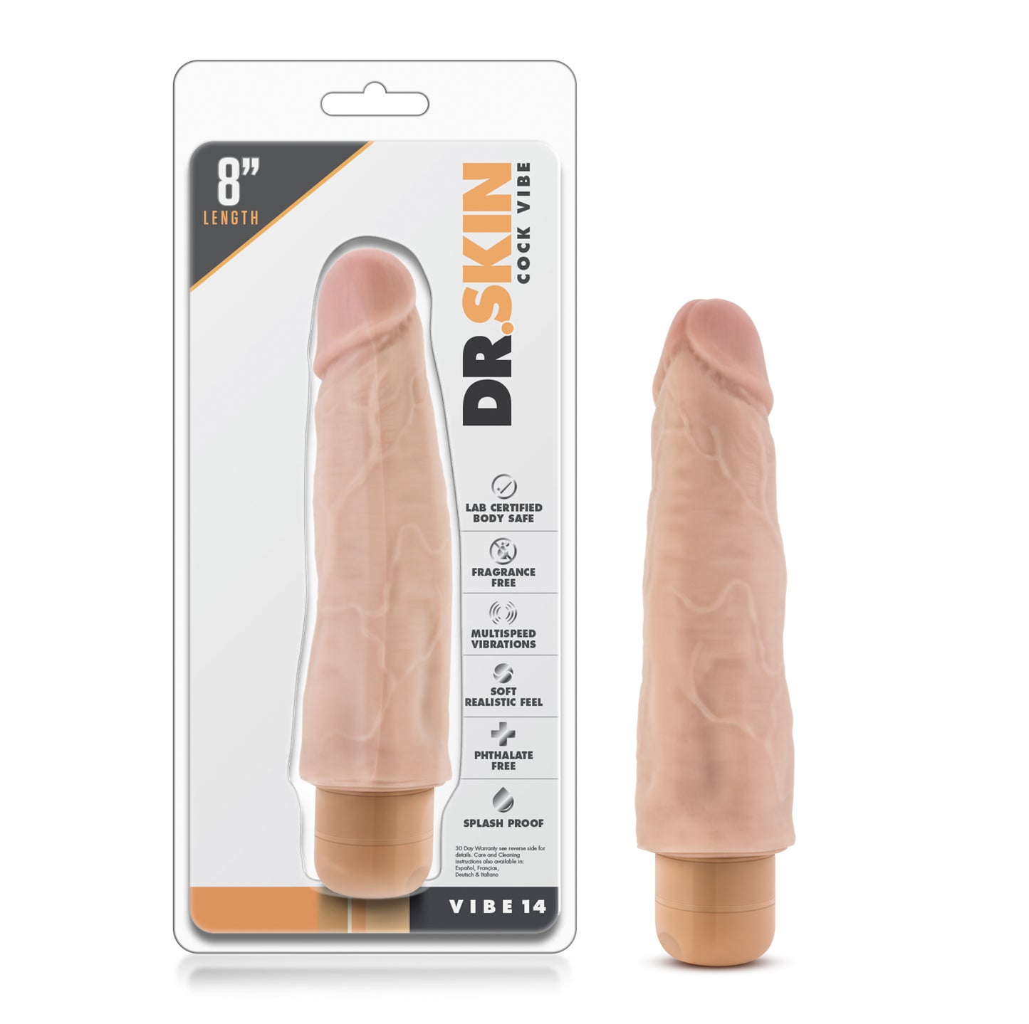 Blush Novelties Dr. Skin Vibe #14 - Realistic Vibrator with Multi-Speed Function - Beige