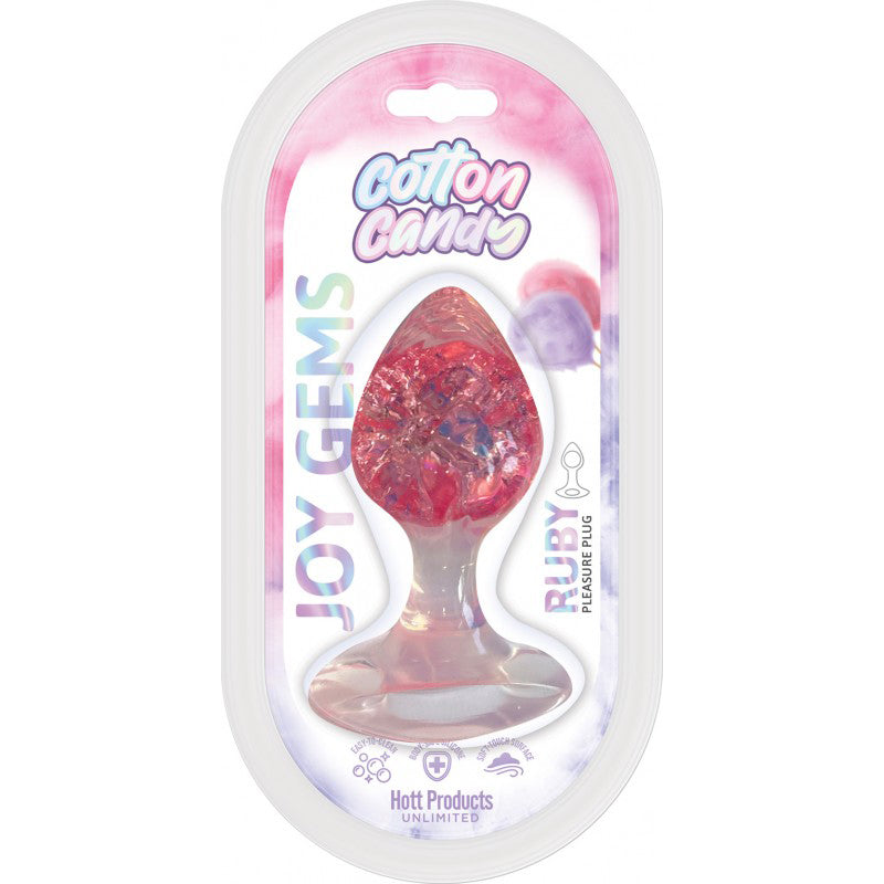 Cotton Candy Joy Gems Ruby Butt Plug – Pink – Body-Safe Silicone