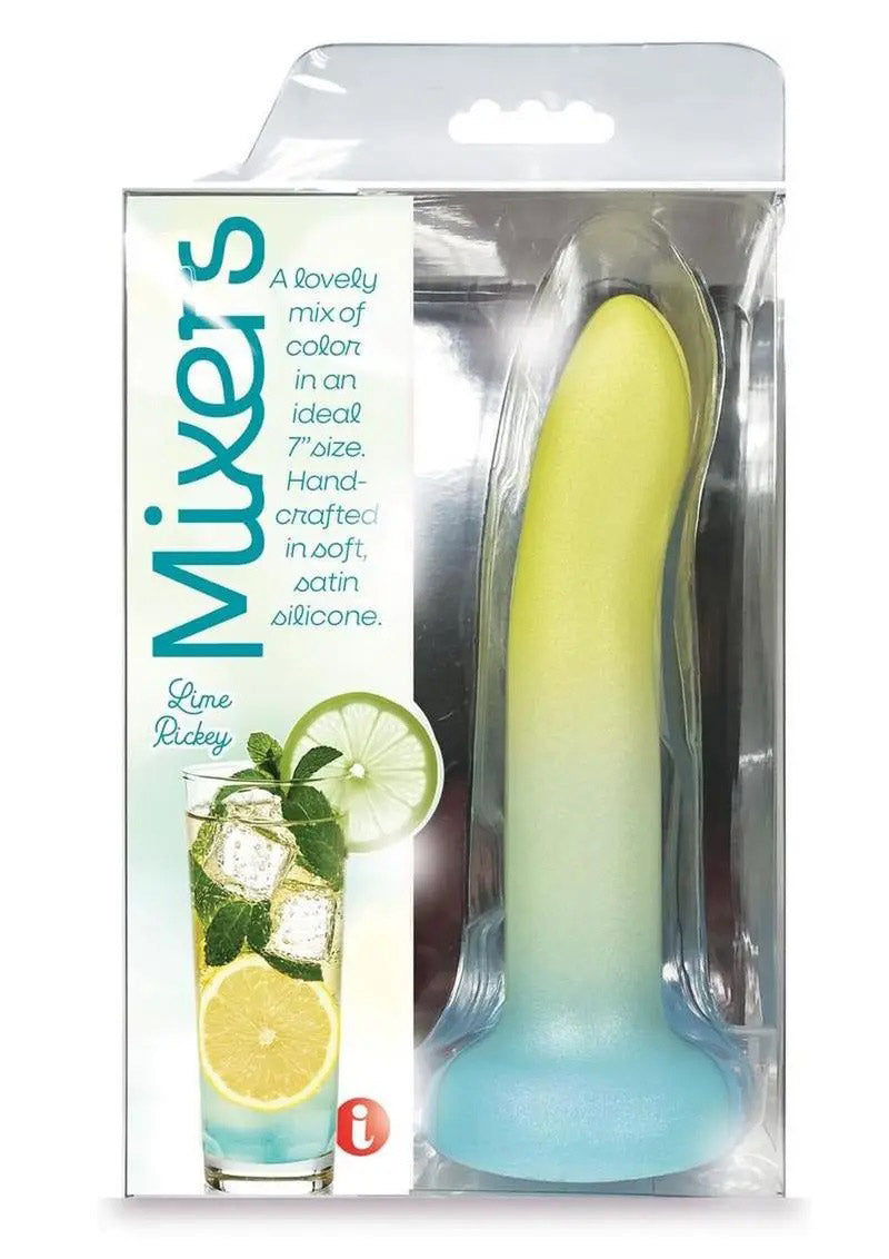Icon Brands Mixers Lime Rickey 8" Dildo – Yellow Mint Blue with Suction Cup