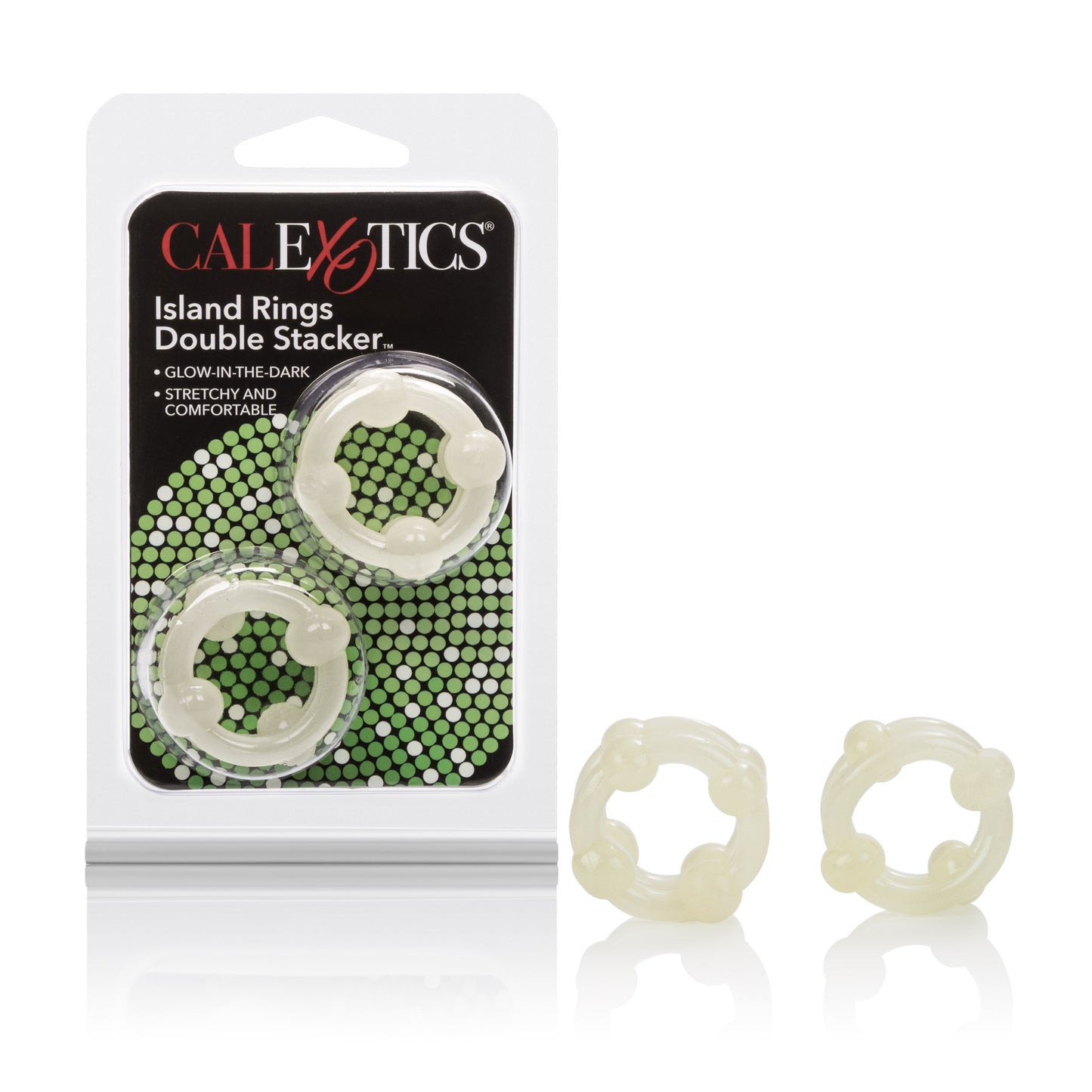 CalExotics Island Rings Double Stacker – Glow-in-the-Dark Erection Enhancer
