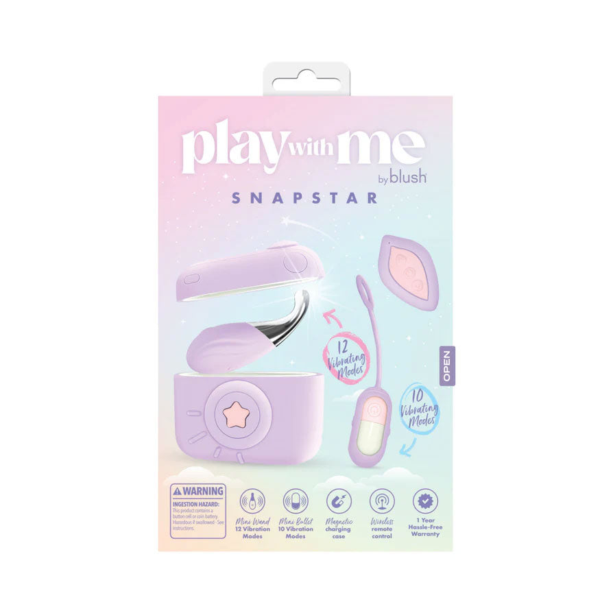 Blush Snapstar Vibrator Set with Wireless Remote – Purple