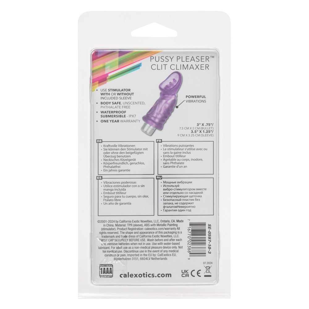 CalExotics Pussy Pleaser Clit Climax – Purple – Multi-Speed Suction Cup Arouser