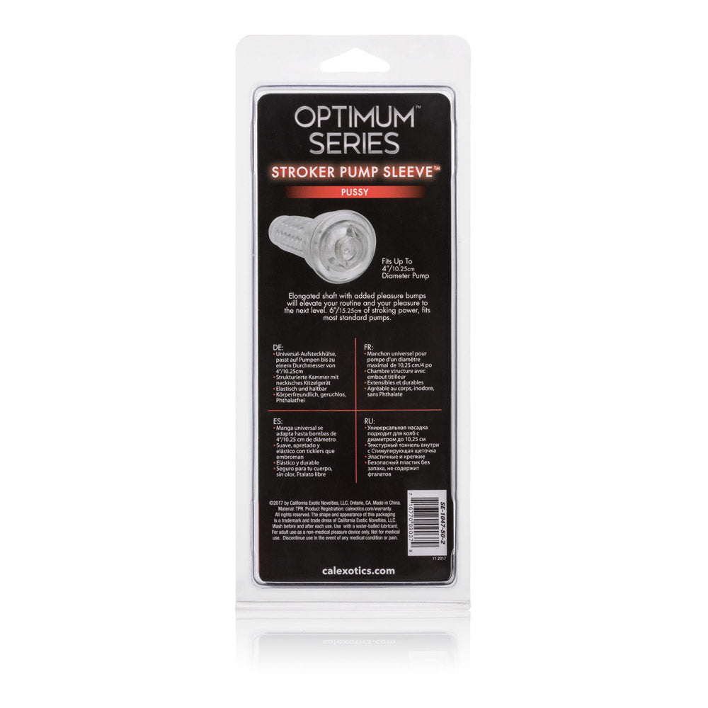 CalExotics Optimum Series Stroker Pump Sleeve – Clear, Mouth-Shaped