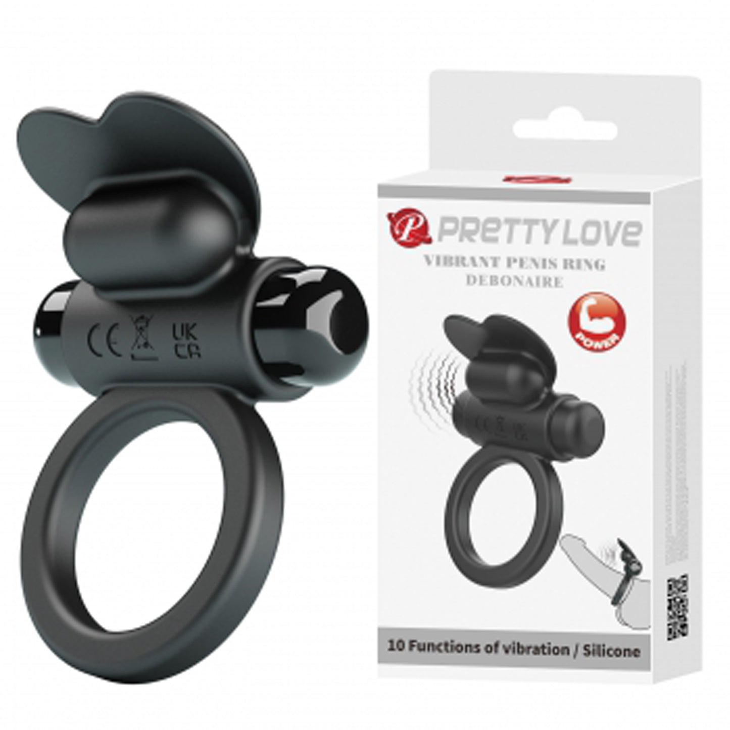 Pretty Love Debonaire Vibrating Cock Ring - Black