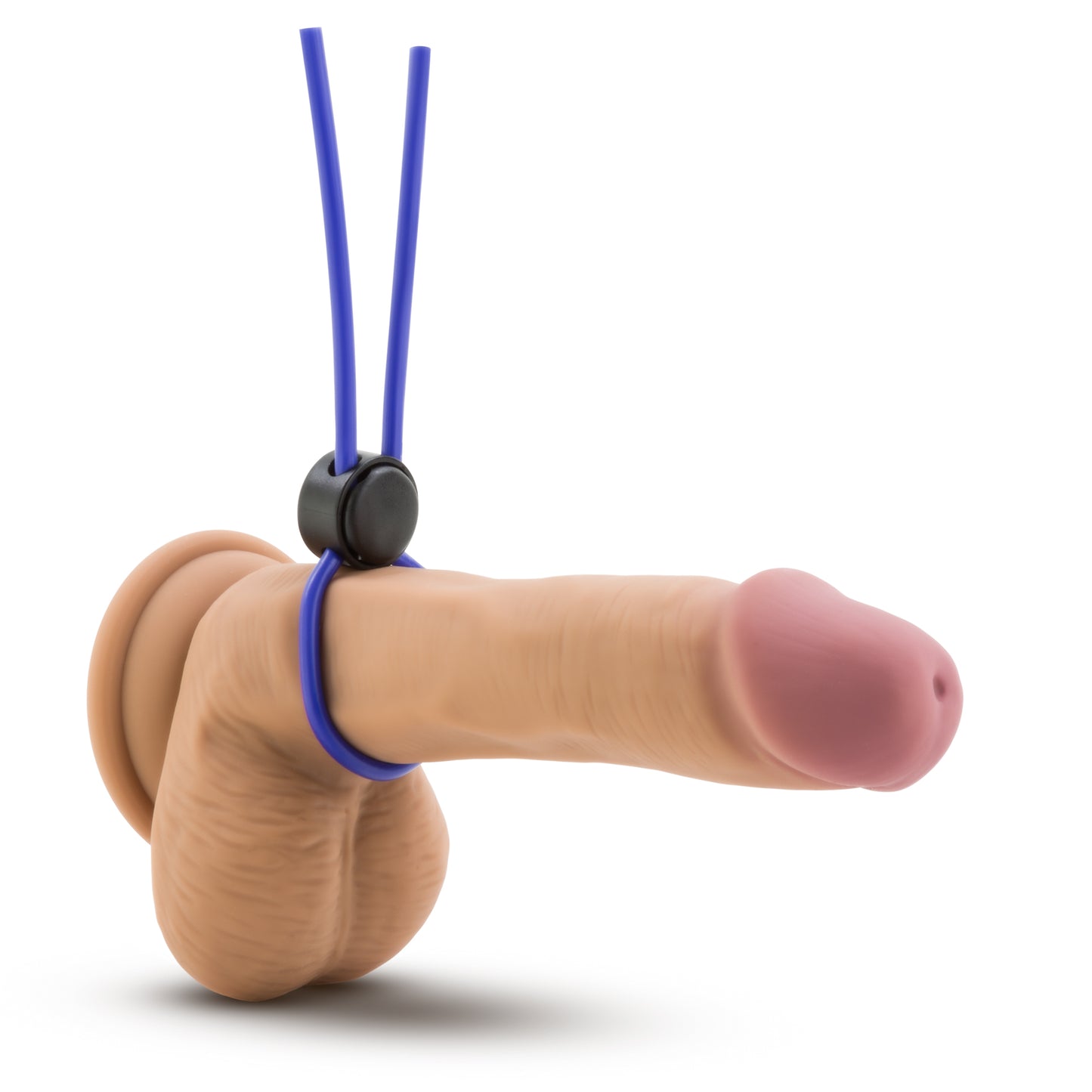 Blush Stay Hard Silicone Loop Cock Ring - Adjustable, Blue