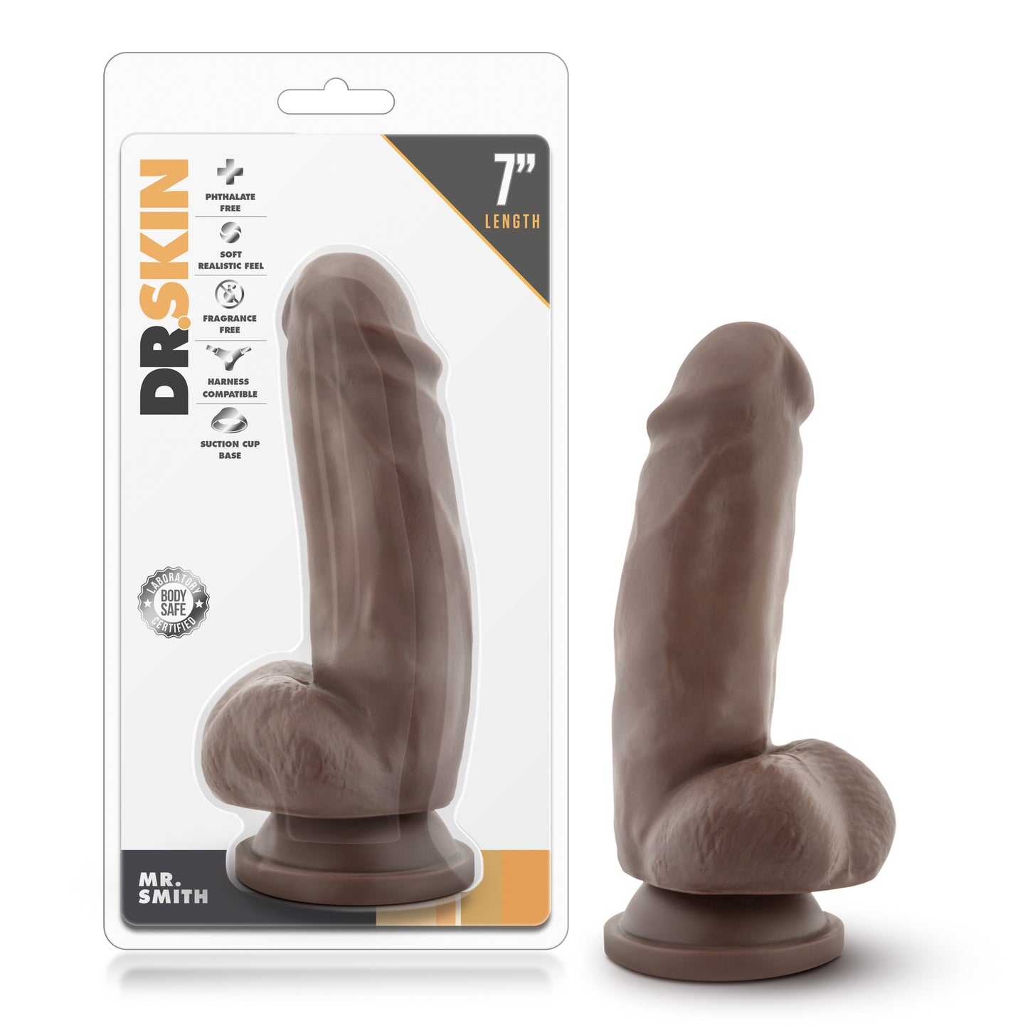 Blush Mr. Smith 7 Inch Realistic Dildo with Suction Cup - Brown