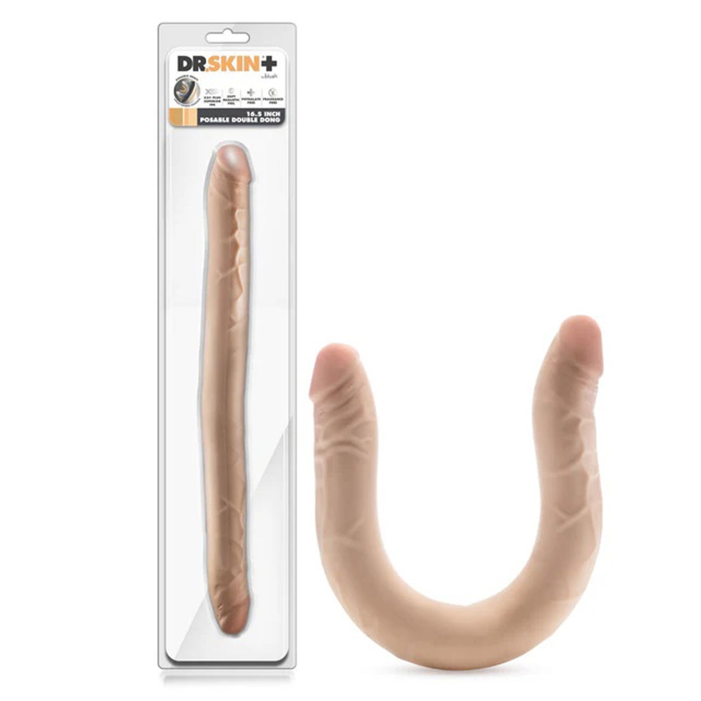 Dr. Skin Plus 16.5-Inch Posable Double Dong - Beige