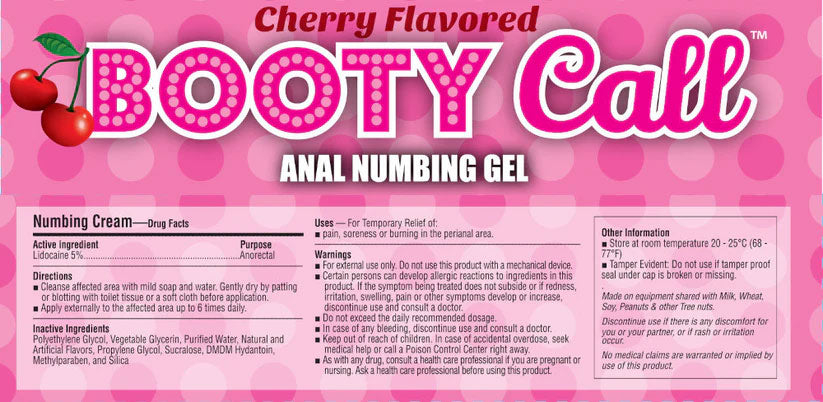 Little Genie Booty Call Anal Numbing Gel – Cherry Flavor – 1.5 Fl. Oz.