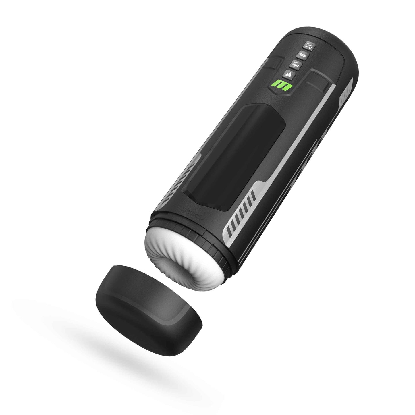 M for Men Master Blaster Automatic Male Masturbator with Vibrating and Warming Features - Black