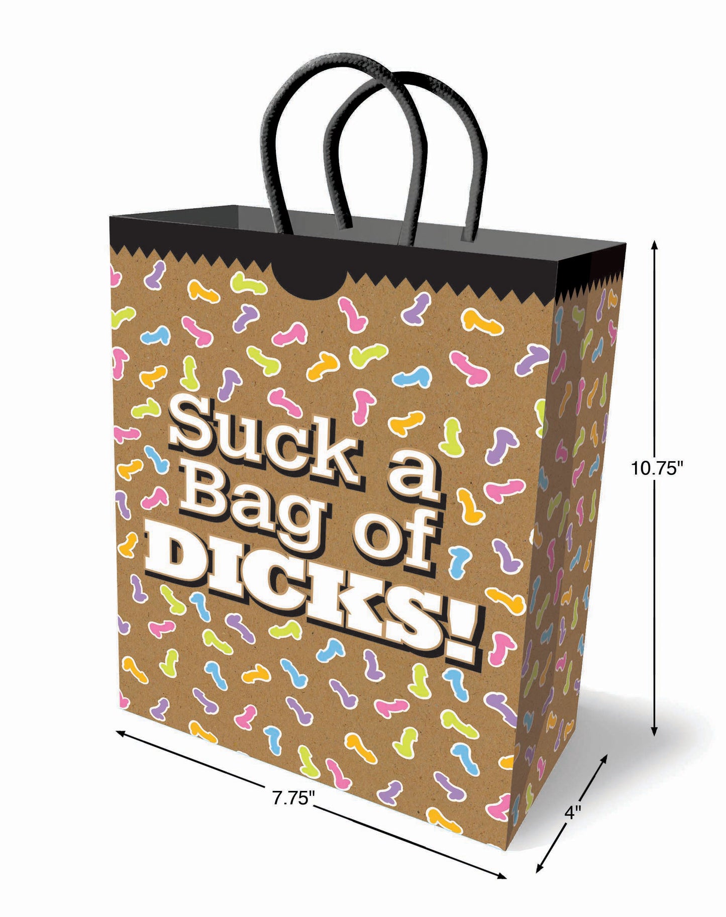 Little Genie Suck a Bag of Dicks Gift Bag – High Quality Card Stock with Woven Handles