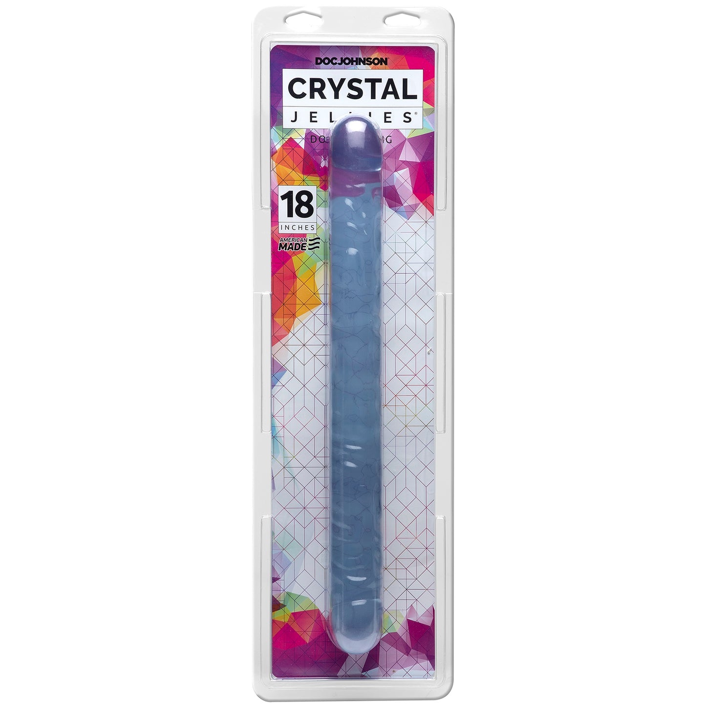 Doc Johnson Crystal Jellies Double Dong - 18 Inch - Clear