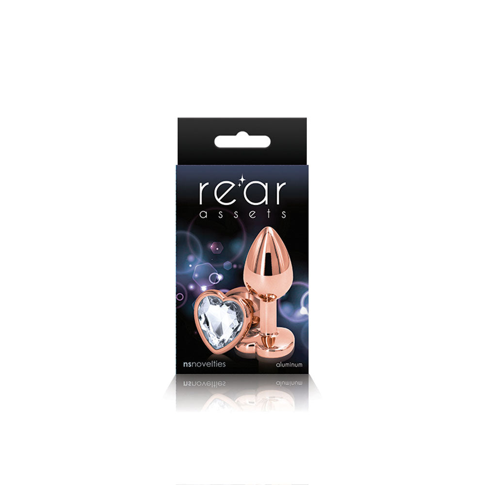 Rear Assets Rose Gold Heart Small Anal Toy - Lightweight and Chrome-Plated