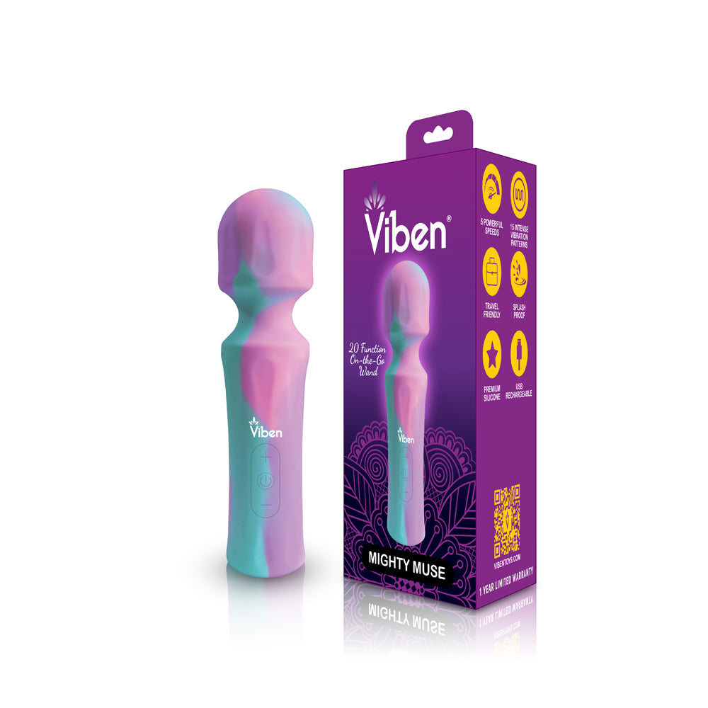 Mighty Muse Mini Massager - Unicorn - Powerful Wand with 5 Speeds and 15 Vibration Patterns
