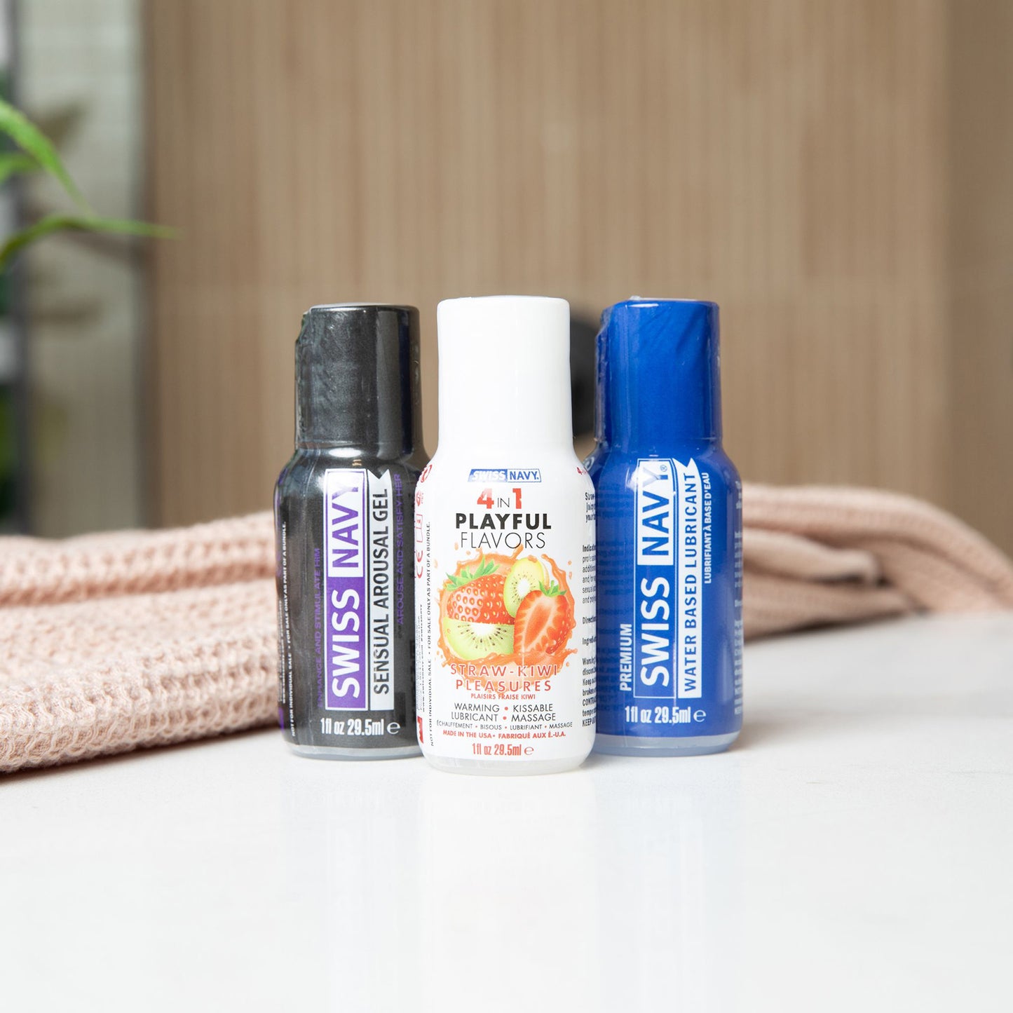 Swiss Navy Weekend Fun Pack 3-1 oz - Water Based Lubricant, Straw-Kiwi Water Based Lubricant, Sensual Arousal Gel