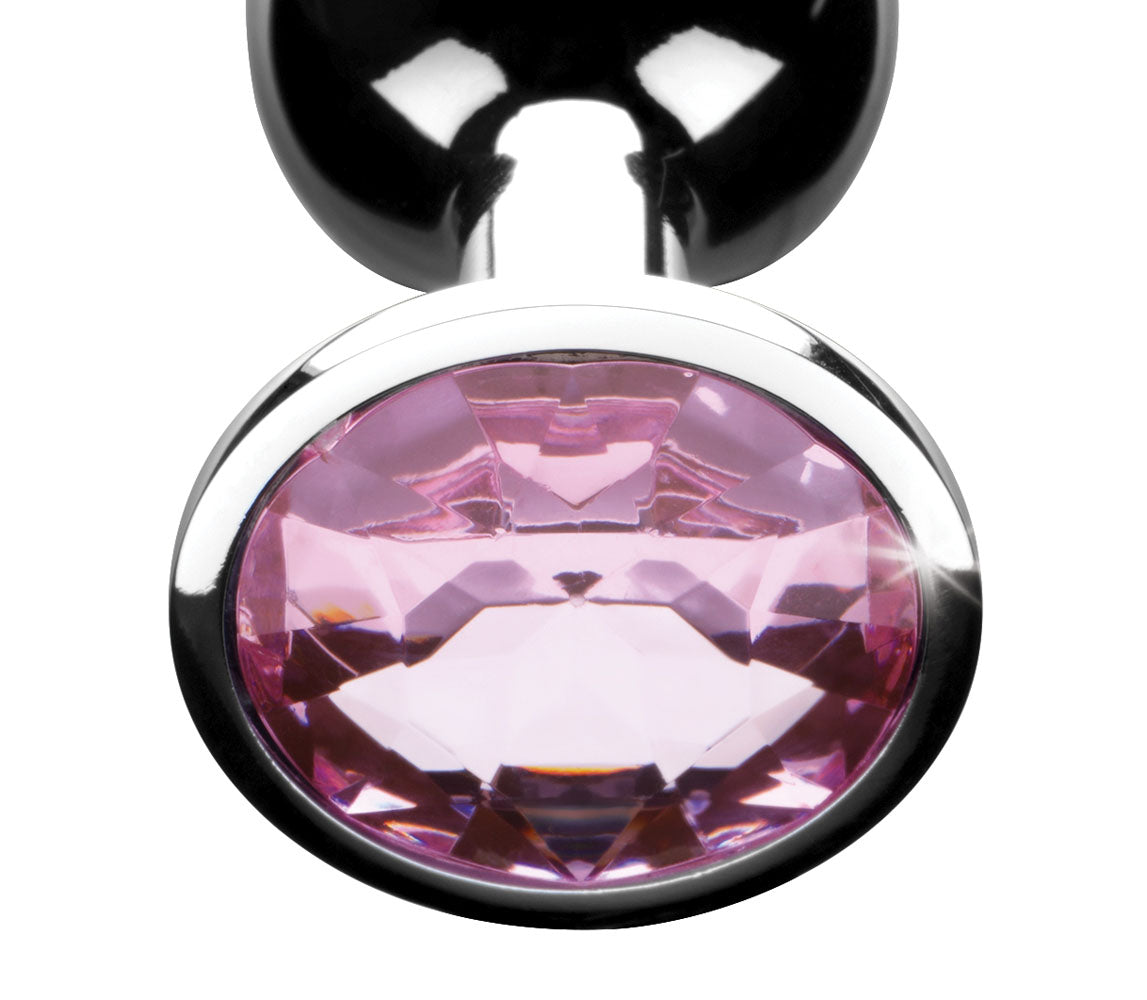 XR Brands Pink Gem Anal Plug – Medium – Tapered Shape with Jewel