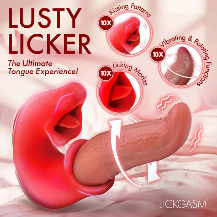 Lusty Licker Kissing and Licking Tongue Vibrator – Red