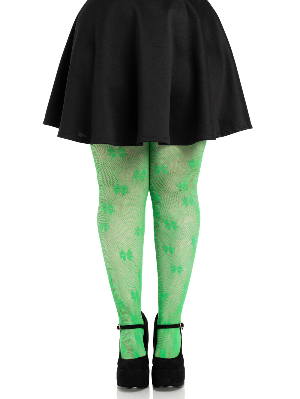 Leg Avenue Clover Net Tights - 1X 2X - Green