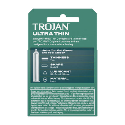 Trojan Sensitivity Ultra Thin Lubricated Condoms - Ultra Thin Design for Natural Feel - 3 Pack