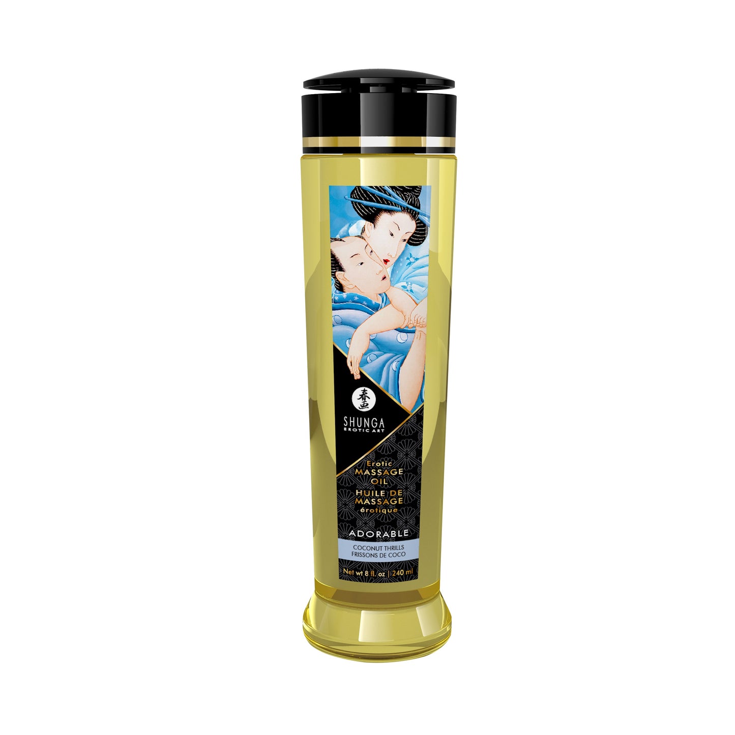 Shunga Coconut Thrills Massage Oil – 8 Fl. Oz. – Natural