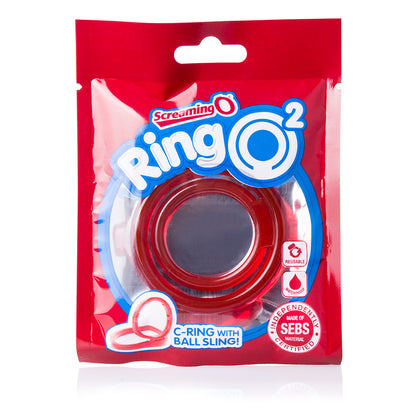 Screaming O RingO 2 Double Erection Ring with Testicle Support – Red
