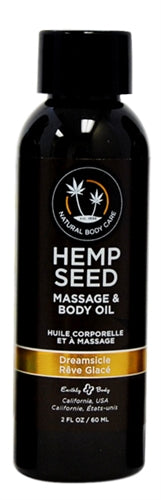 Earthly Body Hemp Seed Massage and Body Oil - Dreamsicle Scent - 2 Fl. Oz.