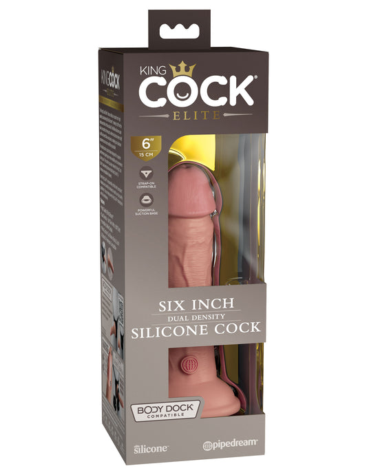Pipedream King Cock Elite 6 Inch Silicone Dual Density Cock - Beige