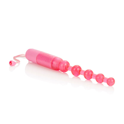 CalExotics Vibrating Pleasure Beads - Pink - Glittered Jelly Probes