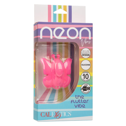 CalExotics Neon Vibes The Flutter Vibe - Pink - Multi-Function Waterproof Panty Vibe