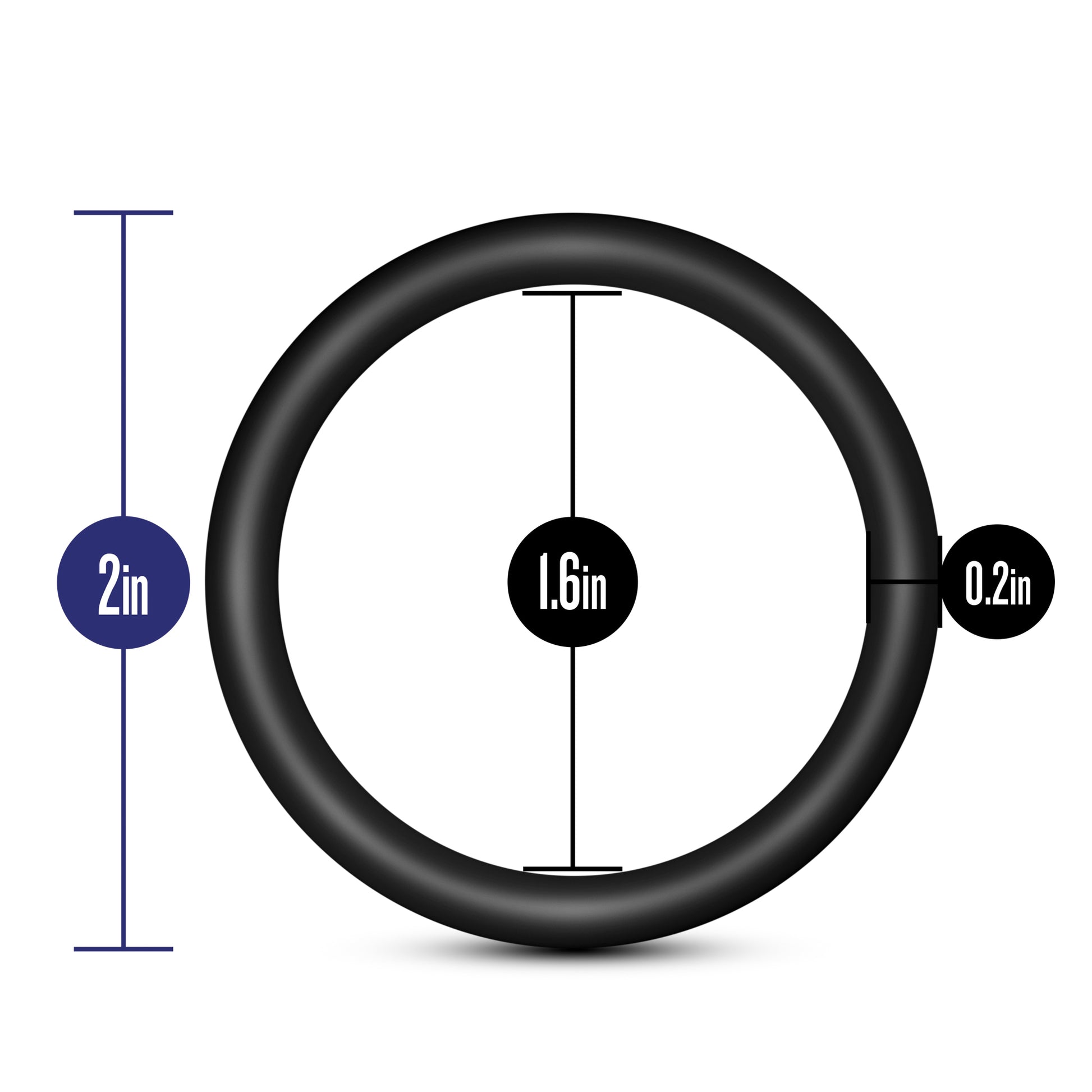 Blush Performance Vs3 Pure Premium Silicone Cockrings – Large – Black