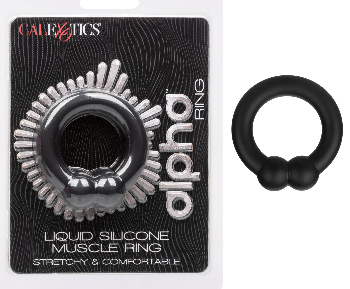 CalExotics Alpha Liquid Silicone Muscle Ring – Black – Enhancer Ring