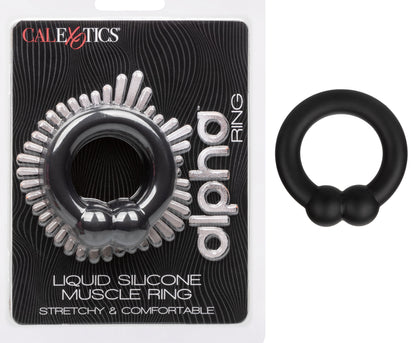 CalExotics Alpha Liquid Silicone Muscle Ring – Black – Enhancer Ring