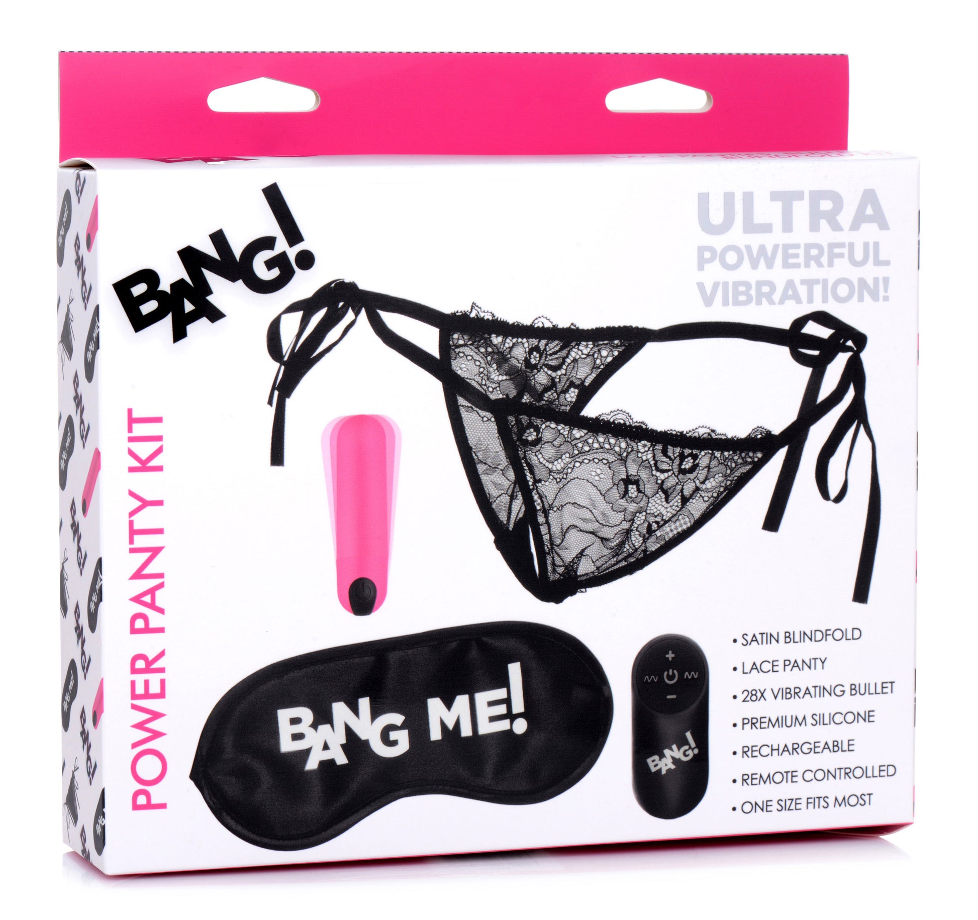 Bang Power Panty Kit - Lace Panty with Vibrating Bullet and Remote Control - Pink
