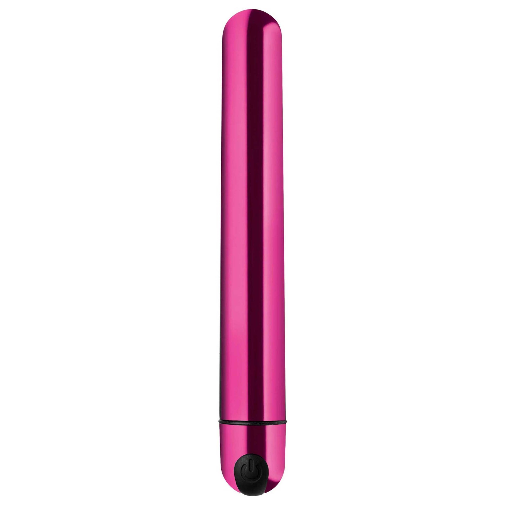 XR Brands 10x Slim Metallic Bullet - Pink - Waterproof Rechargeable Vibrator