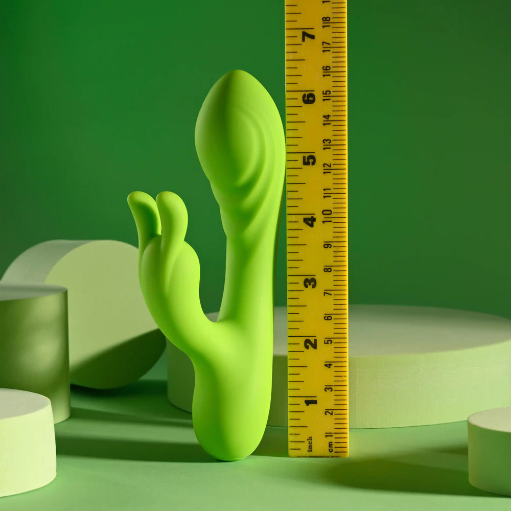 Evolved Novelties Brat Bunny Electric Green Rabbit Vibrator - Dual Motor, Waterproof