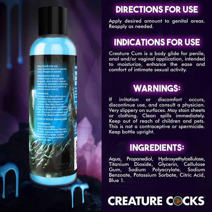 XR Brands Creature Cum Blue Water-Based Lubricant - 8oz
