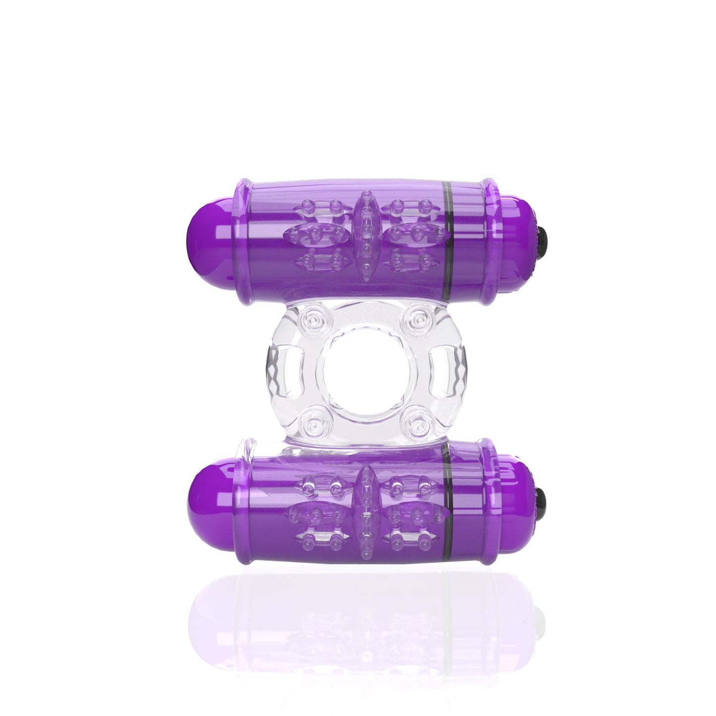 Screaming O 4B Double Wammy Vibrating Ring – Purple