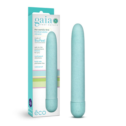 Gaia Eco Aqua Biodegradable Vibrator with Multi-Speed Functionality – Blue
