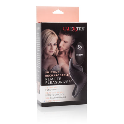 CalExotics Silicone Rechargeable Remote Pleasurizer – Vibrating Couple's Enhancer – Black