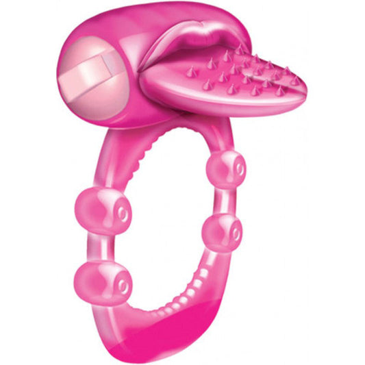 Xtreme Vibes Nubby Tongue Vibrating Cockring - Magenta