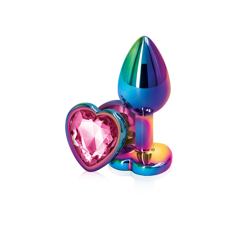 Rear Assets Multicolor Heart Small Anal Toy - Pink